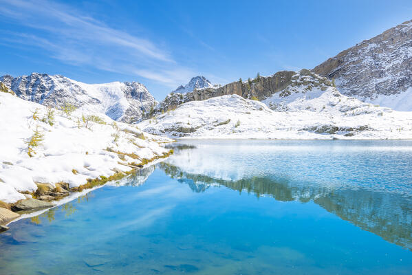 Chilet lake, Alleigne valley, Champorcher valley, Aosta Valley, italian alps, Italy