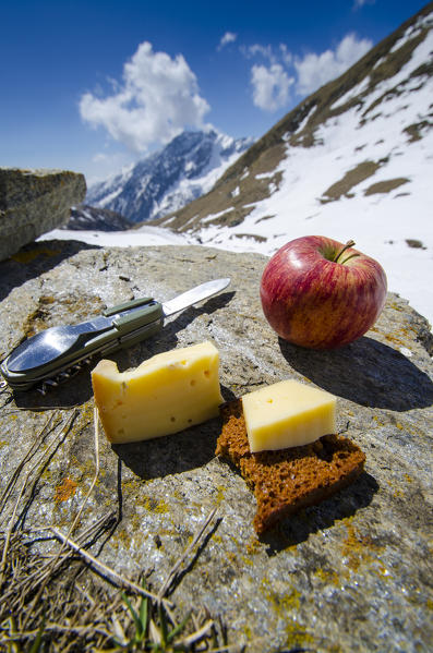 Typical alpine's food (Valle Soana, Gran Paradiso National Park, Piedmont, Italy)