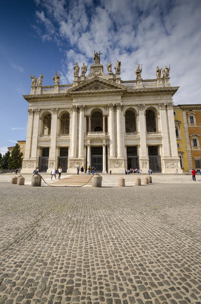 The front of basilica of St. John Lateran (Rome, Lazio, Italy, Europe)