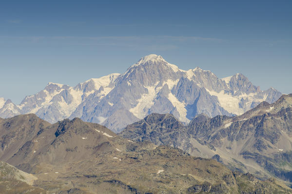 Mont Blanc seen from the top of Becca della Traversiere, Valgrisenche, Aosta Valley, Italy