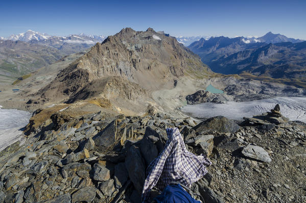 View to the north from the top of Becca della Traversiere, Valgrisenche, Aosta Valley, Italy