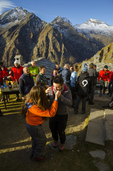 Festivity during the procession to the sanctuary of San Besso(Soana Valley, Gran Paradiso National Park, Piedmont, Italy)