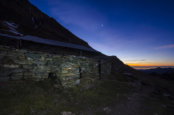 Pasture in the sunrise (Soana Valley, Gran Paradiso National Park, Piedmont, Italy)