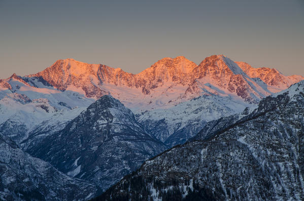 Simplon's triptyc seen from Divedro valley, Ossola, Piedmont, Italian alps