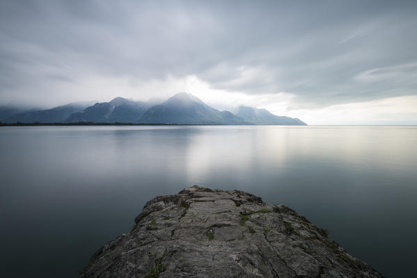 Leman lake, Canton of Vaud, Switzerland, Swiss alps