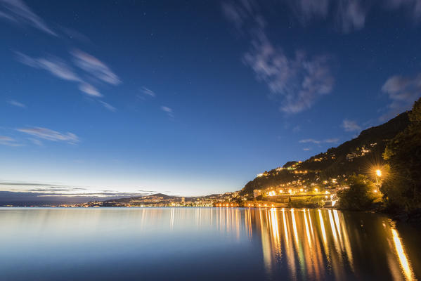 Montreux and Leman lake, Canton of Vaud, Switzerland, Swiss alps