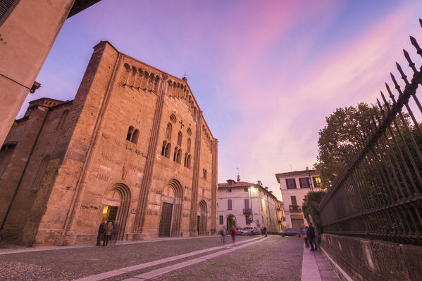 Sunset from the place of San Michele's church, Pavia, Lombardy, Italy