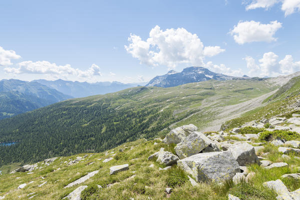 View of Buscagna valley, with Cistella and Diei, Alpe Devero, Ossola, Piedmont, Italian alps, Italy