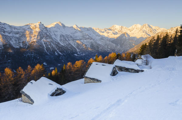 Sunrise from Alpe Il Rono, Val Divedro, Ossola, Piedmont, Italian alps, Italy