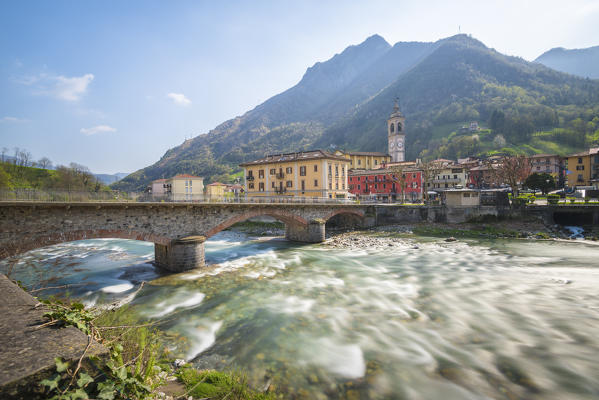 San Pellegrino Terme and Brembo river, Val Brembana, Province of Bergamo, Orobie alps, Italian alps, Italy