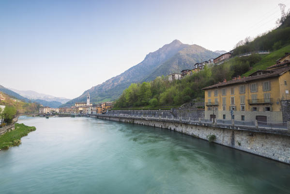 Brembo river and San Pellegrino Terme, Val Brembana, Province of Bergamo, Orobie alps, Italian alps, Italy