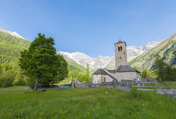 The old church of Staffa, Macugnaga, Valle Anzasca, Ossola, Pennine Alps, Italian alps, Italy