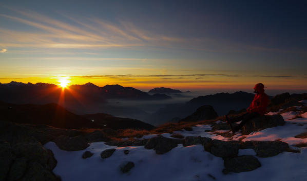 Sunrise from Rifugio Benigni, Valbrembana, Lombardy, Italy