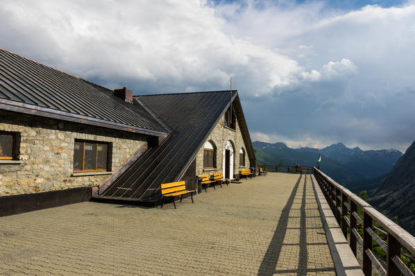 Elena hut in Ferret valley, Mont Blanc massif, Aosta province, Aosta Valley, Alps, Italy, Europe