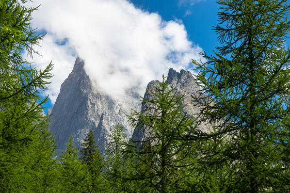 Aiguille noire de Peuterey peak in Veny valley, Mont Blanc massif, Aosta province, Aosta Valley, Alps, Italy, Europe