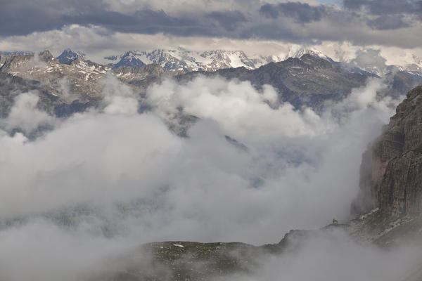 Adamello group, Adamello Brenta natural park, Trentino, Italy. View of Adamello group from Brenta dolomites.