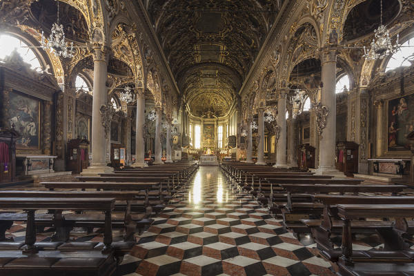 Brescia, Lombardy, Italy. Inside of basilica of Santa Maria delle Grazie