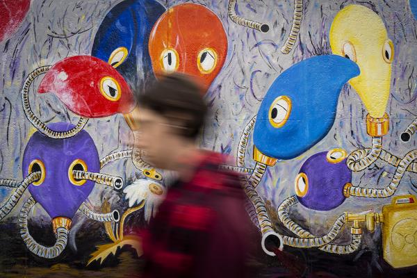 Graffiti at the East Side Gallery,Berlin, Germany, Europe, West Europe
