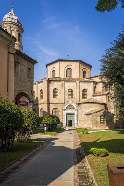 Exterior of the Basilica of San Vitale. Ravenna, Emilia Romagna, Italy, Europe.
