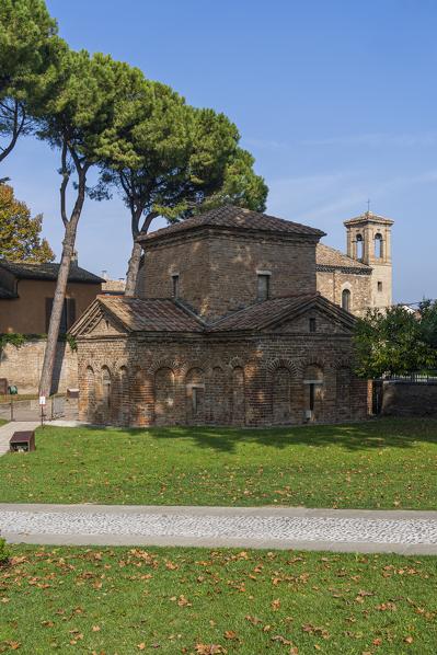 Exterior view of Mausoleum of Galla Placidia. Ravenna, Emilia Romagna, Italy, Europe.