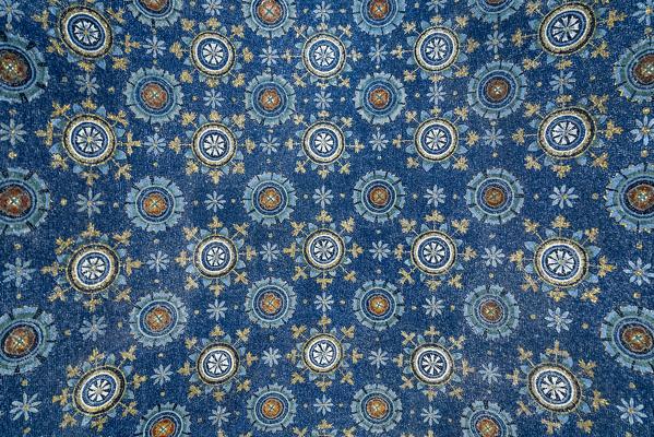 The Garden of Even ceiling, Mausoleum of Galla Placidia. Ravenna, Emilia Romagna, Italy, Europe.