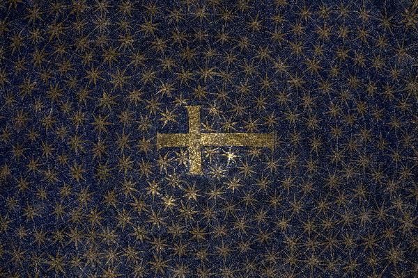 Ceiling of Mausoleum of Galla Placidia. Ravenna, Emilia Romagna, Italy, Europe.
