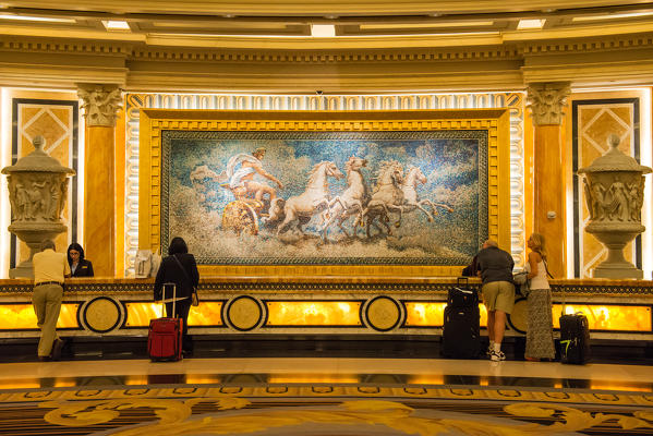 Las Vegas, Nevada, USA. Check in desk inside Caesar Palace casino.