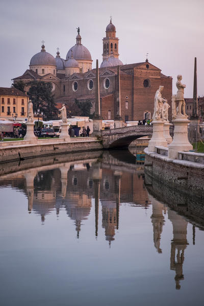 Padua, Veneto, North Italy, Europe. Piazza Prato della Valle and the Basilica of Santa Giustina.