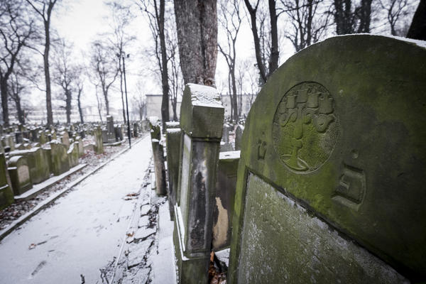 Krakow, Poland, North East Europe. Little street inside the new Jewish cemetery.