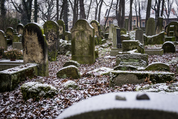 Krakow, Poland, North East Europe. Tombstones in new Jewish cemetery.