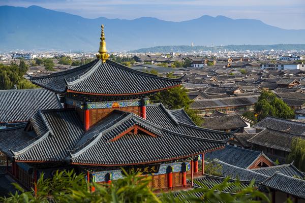Wangulou Pagoda, Mufu Palace, Lijiang, Yunnan Province, China, Asia, Asian, East Asia, Far East