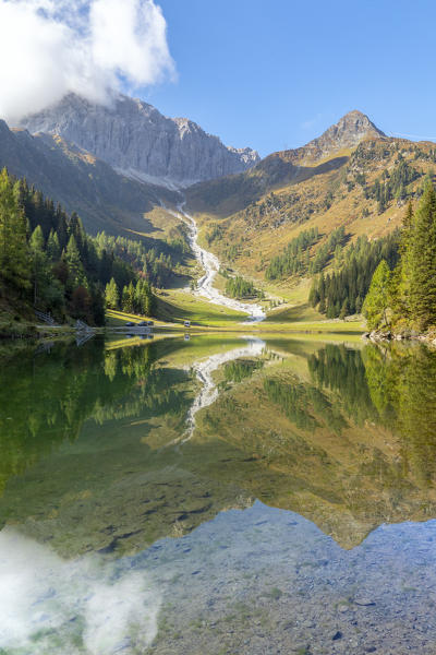 Mount Porze (Palombino) and the Klapfsee in the Dorfervalley, Obertilliach, Lesachtal, East Tyrol, Lienz, Austria