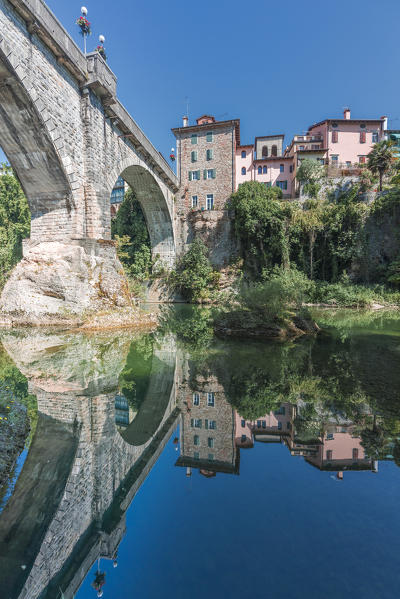 The Devil's Bridge (Ponte del Diavolo) on the Natisone river, Cividale del Friuli, Udine, Friuli Venezia Giulia, Italy, Europe