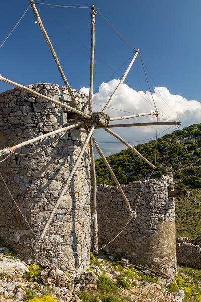 The ancient windmills of Lassithi plateau, Crete, Greacia