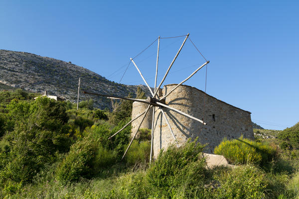 The ancient windmills of Lassithi plateau, Crete, Greacia