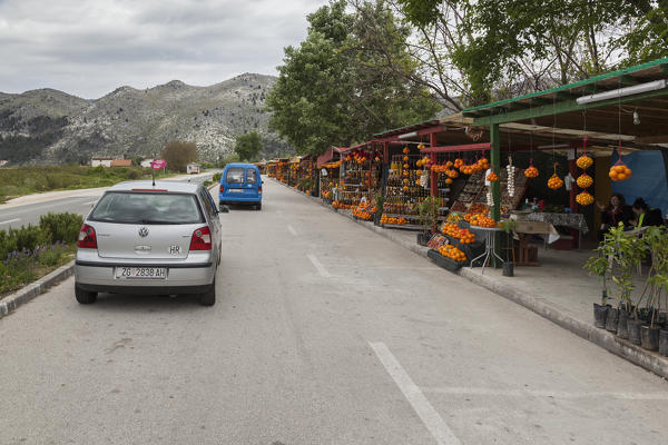 A roadside fruit and vegetable stand near Komin, Croatia