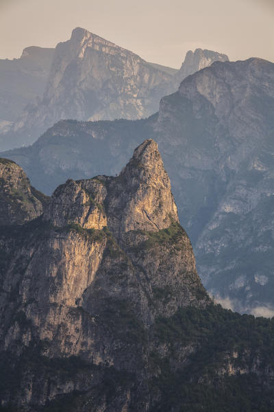 Belluno, Veneto, Italy, Dolomiti Bellunesi National Park. The characteristic pointed shape of Rocheta