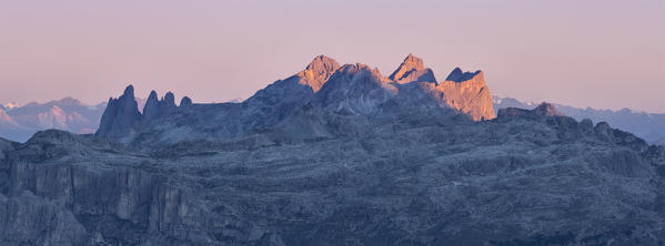 Europe, Italy, South Tyrol, Bolzano. Puez and Odle as seen from south, Dolomites