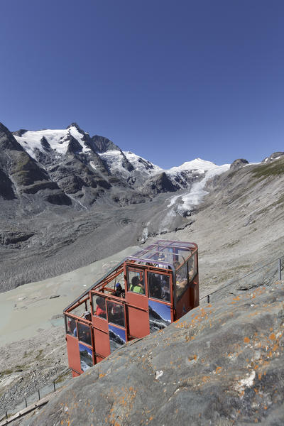 Europe, Austria, Carinthia. Funicular railway to the Pasterze Glacier at Grossglockner, High Tauern