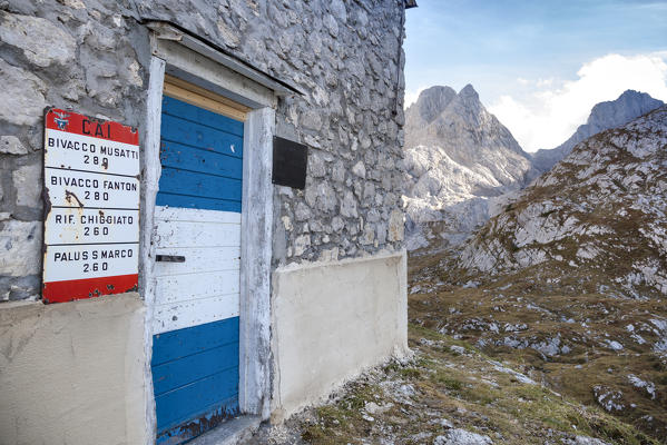 europe, Italy, Veneto, Cadore, Auronzo. the bivouac tiziano, Marmarole North, dolomites