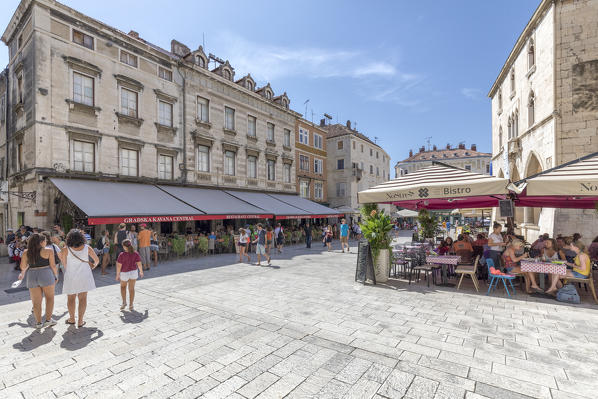 Narodni trg aka Pjaca square in Split old town, Dalmatia, Croatia