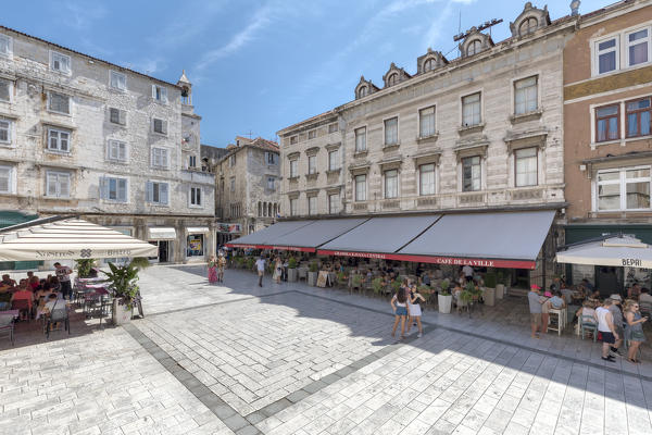 Narodni trg aka Pjaca square in Split old town, Dalmatia, Croatia