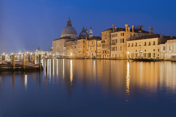 Dusk on the Grand Canal with the Basilica of Saint Mary of Health, Venice, Veneto, Italy