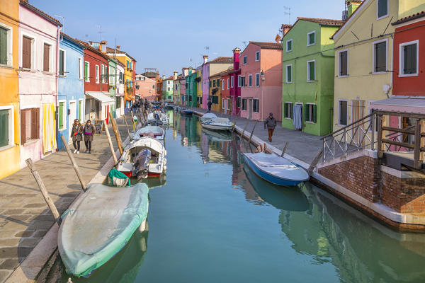 colorful houses in Burano, Venice, Veneto, Italy