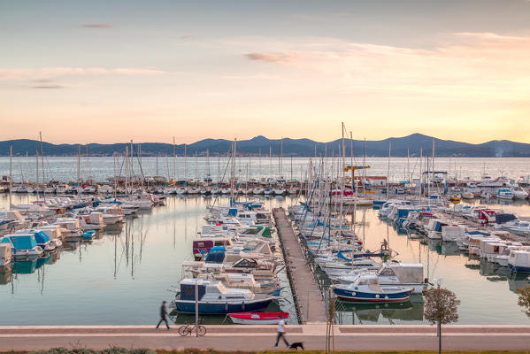 Europe, Croatia, North Dalmatia, Dalmatian coast, Zadar, Zara, boats in the Tankerkomerc harbour