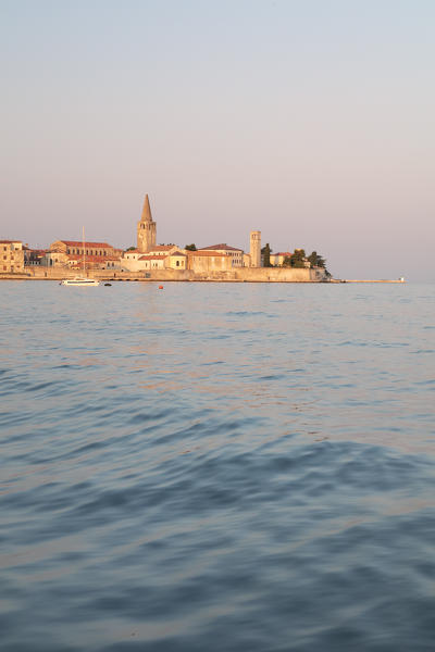 Porec, old town coast view with the Euphrasian basilica, Unesco world heritage site, Istria, Croatia