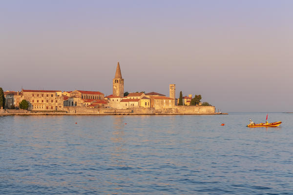 Porec, old town coast view with the Euphrasian basilica, Unesco world heritage site, Istria, Croatia