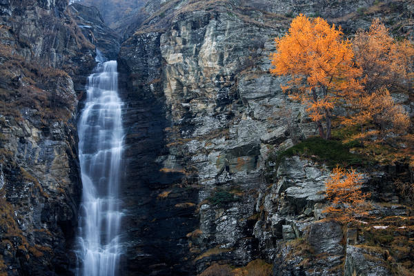 Pellice Valley,Turin,Piedmont,Italy. Autumn waterfall
