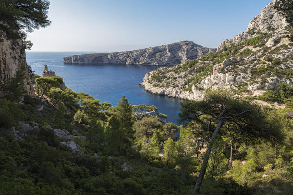 Marseille, Cassis, Provence, France, Europe. Landscapes of the Calanques,Calanque du Sugiton
