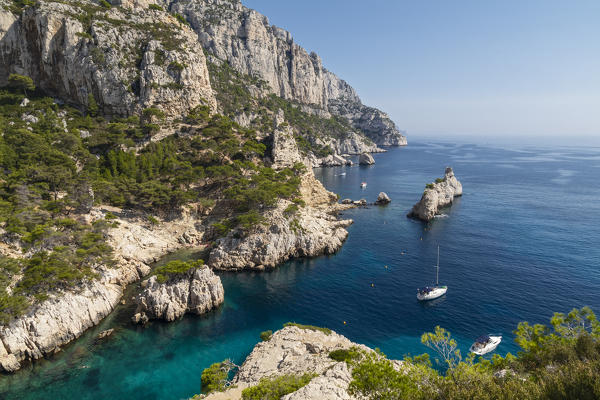 Marseille, Cassis, Provence, France, Europe. Landscapes of the Calanques,Calanque du Sugiton
